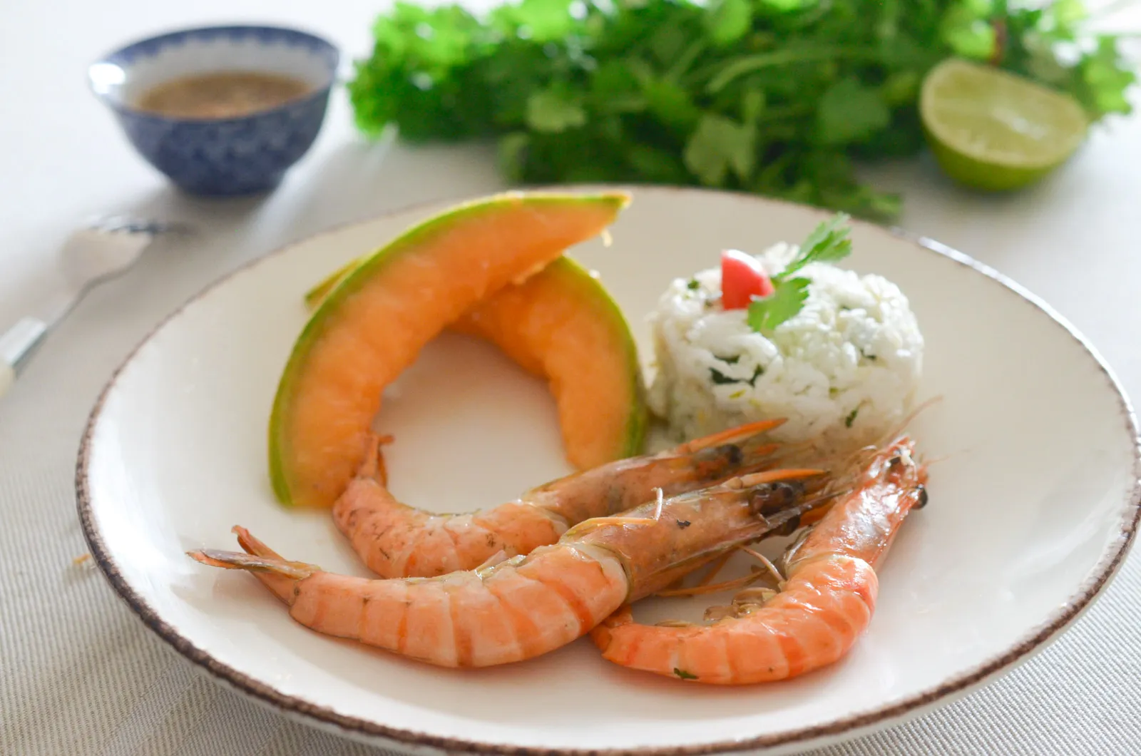 Gambas Melon Grille Sauce Thaie 8 Sur 9