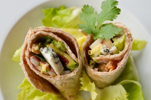 Wrap au fromage, confiture de tomate