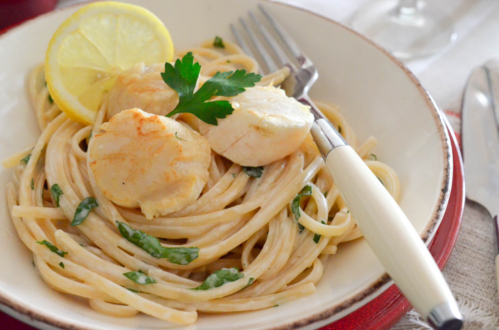 Linguine aux Saint-Jacques - Les Pépites de Noisette