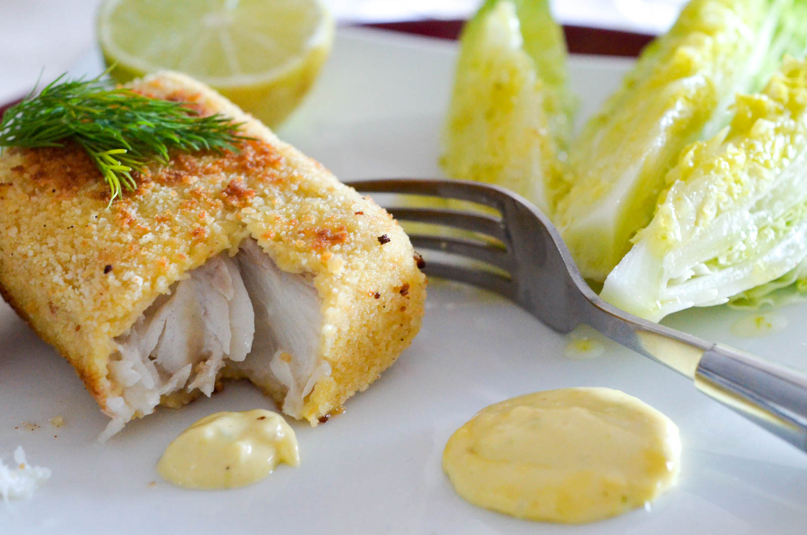 Poisson pané, mayonnaise maison Les Pépites de Noisette