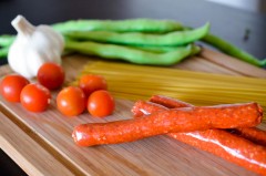 Spaghettis_Merguez_tomates_fèves (1 sur 9)