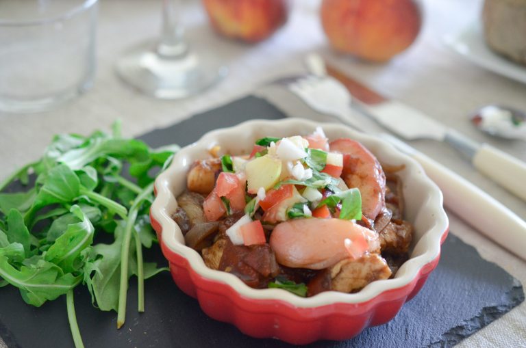 Poulet aux pêches et balsamique