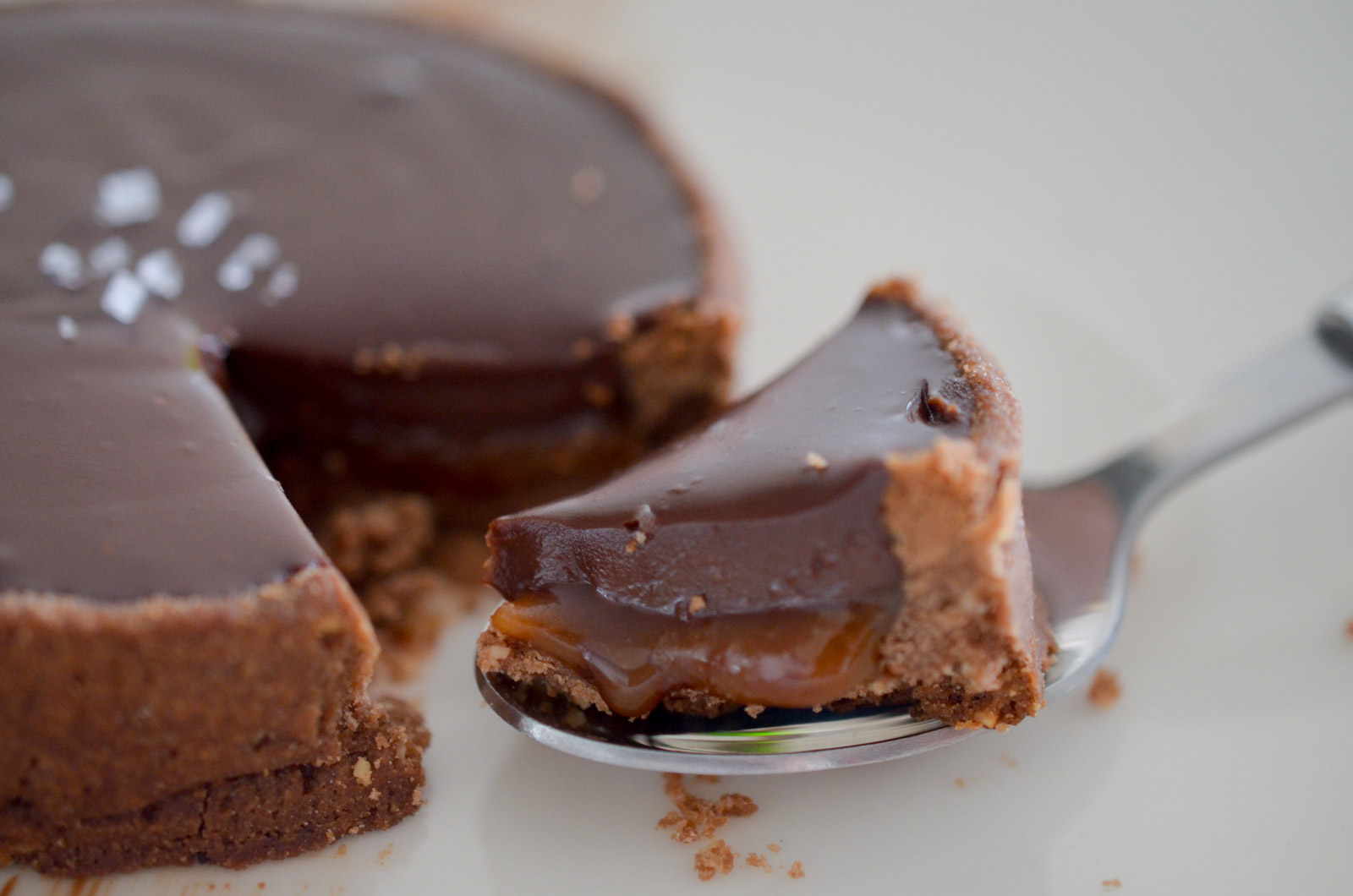 Tarte au chocolat & caramel à la fleur de sel Les Pépites de Noisette