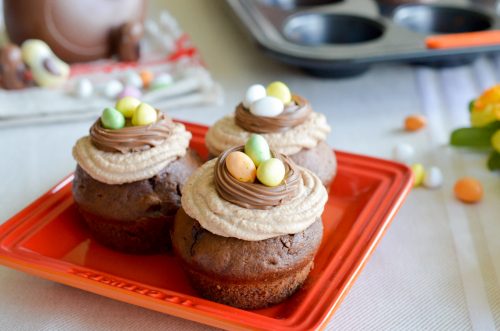 Muffins de Pâques tout choco et sa mousse praliné