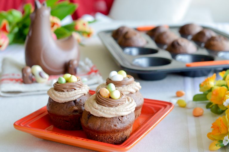 Muffins de Pâques tout choco et sa mousse praliné