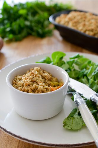 Crumble de poireaux au millet