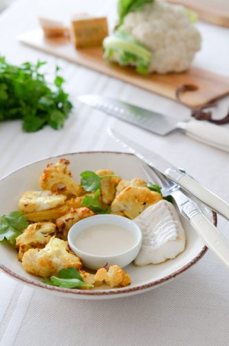 Poisson au chou-fleur et sa sauce tahini