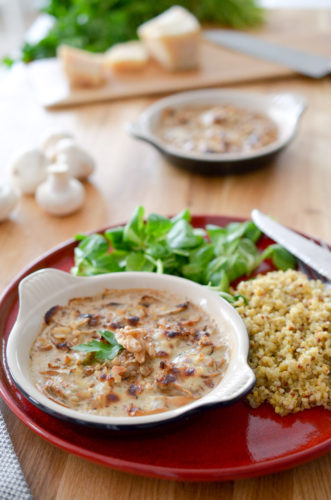 Tian de champignons au parmesan