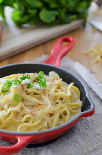 Spaetzle aux oignons et au fromage