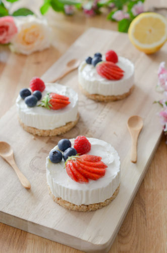 Cheesecake sans cuisson aux fruits rouges