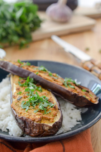 Aubergines farcies à l'indienne