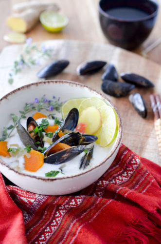 Moules de bouchot au bouillon coco citronnelle