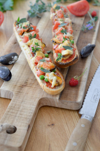 Tartines gratinées aux moules de bouchot