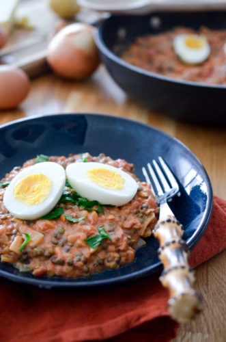 curry de lentilles oeufs