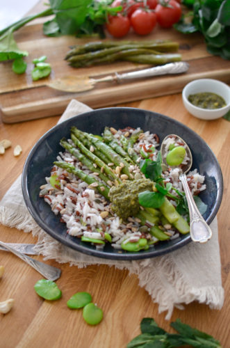 Asperges grillées au pesto d'estragon