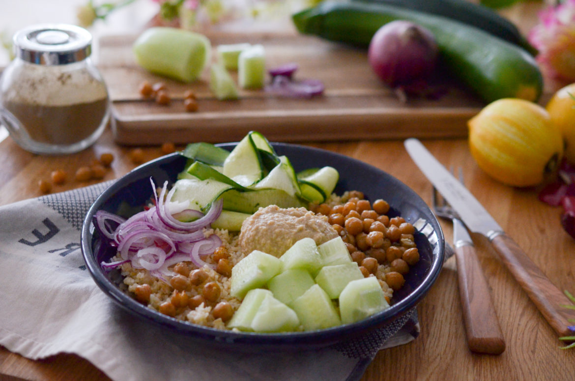 Recette Bowl Pois Chiches Courgettes 3