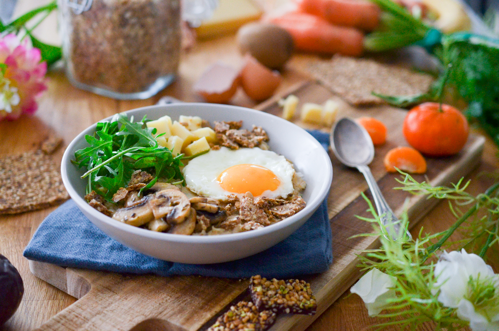 Porridge salé aux champignons - Les Pépites de Noisette