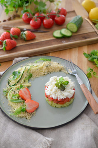 Recette Tartare Concombre tomate Fraise & Feta