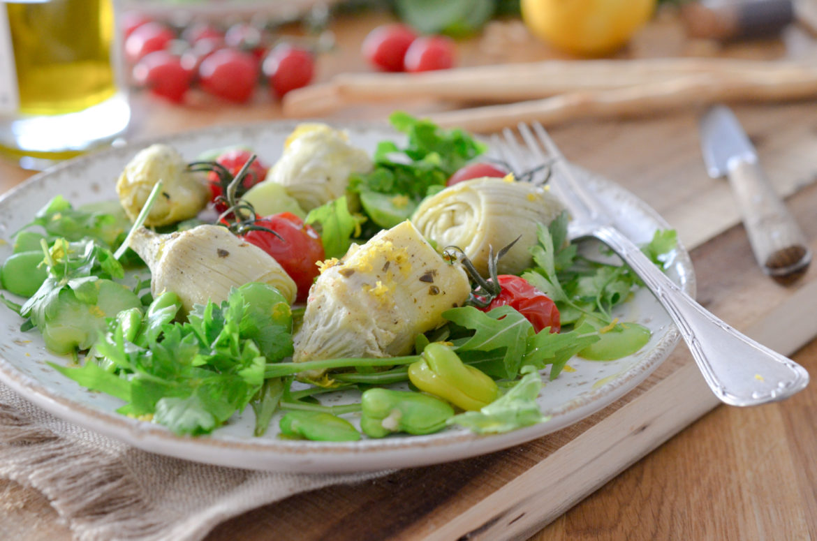 Recette Salade Artichauts Feves Citron 3