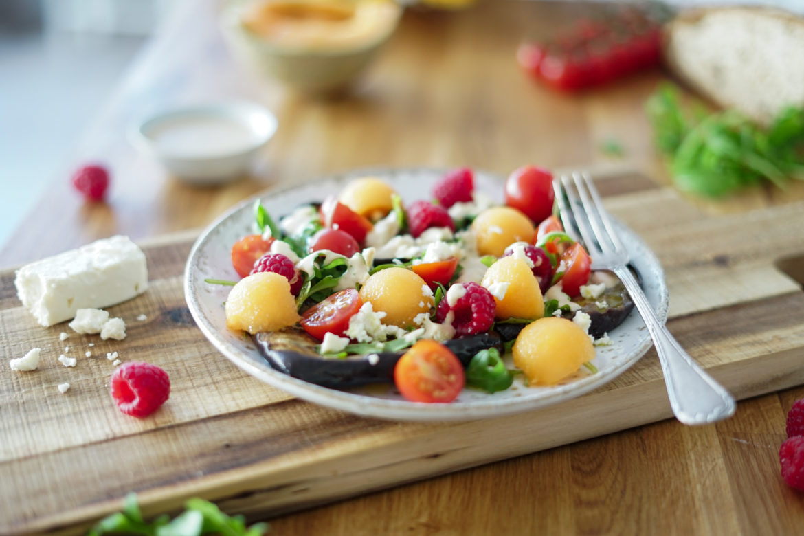 Salade Aubergine Framboise Melon 4