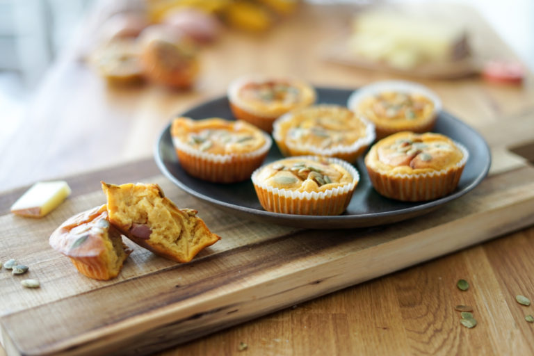 Muffins salés à la patate douce