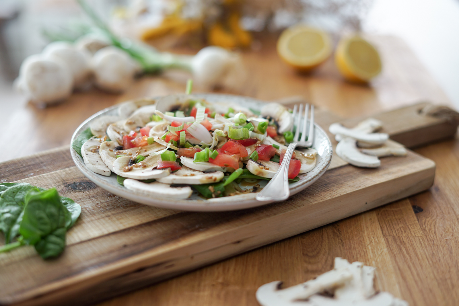 Carpaccio de champignons au sésame - Les Pépites de Noisette