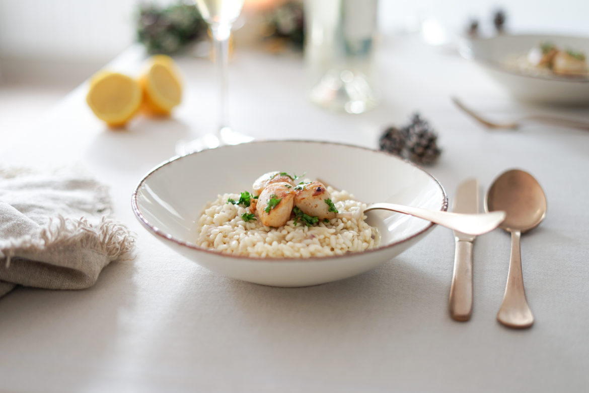 Risotto aux noix de saint-jacques - Les Pépites de Noisette