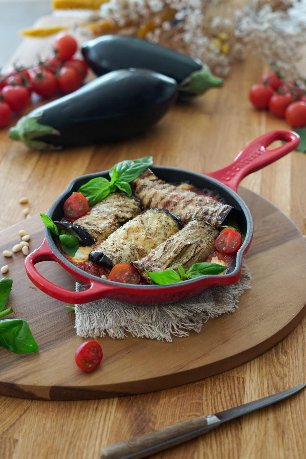 Roulés d'aubergines à la mozzarella - Les Pépites de Noisette