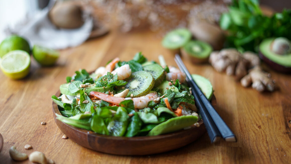 Recette Salade Kiwi Crevettes Thai 4